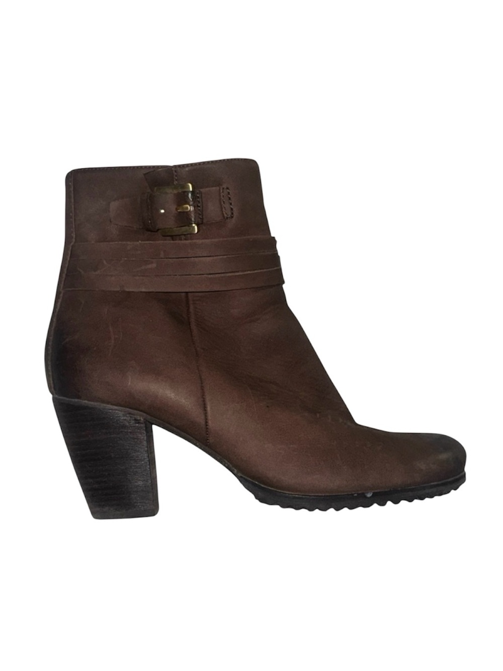 Ecco Women’s Leather Brown Fur-Lined Ankle Boots Size 41